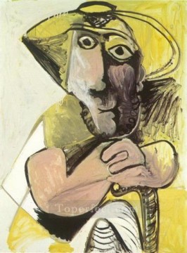 杖をついて座る男性 1971年 パブロ・ピカソ Oil Paintings